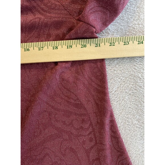 Catherines Shirt Women's 0X  14/16W Blouse Cold Shoulder Top Pink Metal - Picture 8 of 9